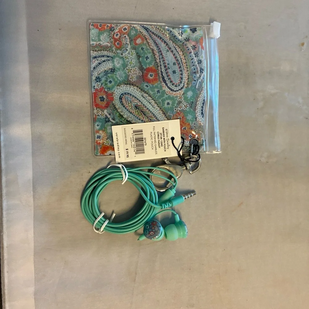 Vera Bradley Blue Headset with Decorative Case